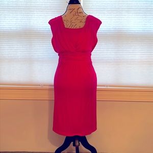Hot pink cocktail dress with chain detail